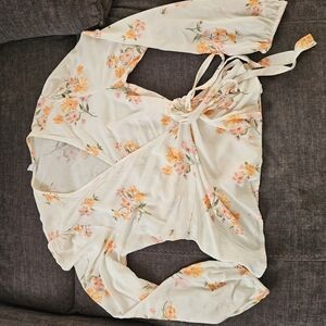 Floral Wrap Blouse